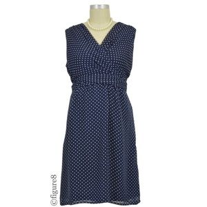 Navy & White Polka Dot Nursing Maternity Dress